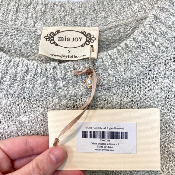 Joyfolie Mia Joy Olissa Sweater in Stone, Women's size S **NWT** - Picture 4 of 6